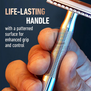 Anti Slip Grip Hot Sale High Quality Stainless Steel Reusable Durable <b>Single</b> <b>Blade</b> Safety <b>Razors</b> - Product Image 6