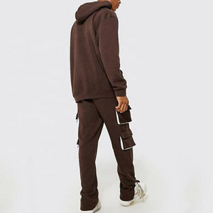 Survêtement à capuche surdimensionné léger imprimé avec logo personnalisé French Terry Casual de rue Pantalon de survêtement cargo personnalisé à capuche - Product Image 6