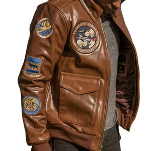 Tuskegee Airmen <b>Leather</b> <b>Jacket</b> Premium Genuine <b>Leather</b>, Vintage Embroidered Patches, Limited Edition, Honors Historic <b>Aviators</b> - Product Image 5