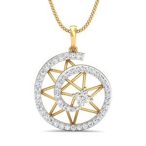 Collar de latón chapado en oro macizo de 18 quilates, colgante de cadena de cuentas, hexagrama, estrella, diseño en espiral, piedra preciosa de circón, regalo de fiesta a la moda - Product Image 1