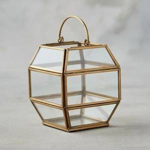 Lanternes de bougeoir en fer doré de créateur de luxe nouvel or brillant pour les décorations intérieures et extérieures de Noël - Product Image 4