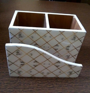 Organizador de Oficina Tallado Ecológico de Alta Calidad, Estante de Almacenamiento Cuadrado Multifuncional para Portapañuelos, Almacenamiento de Herramientas, Uso Diario - Product Image 1