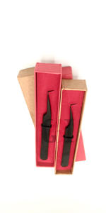 Pinzas de extensión de pestañas de acero inoxidable japonés de Plasma negro completo de 90 grados de alta calidad, instrumento de belleza con logotipo personalizado - Product Image 6