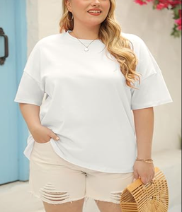 Camiseta de mujer de talla grande personalizada de alta calidad, camiseta de talla grande de tendencia para mujer, camisetas de gran tamaño para la temporada de verano - Product Image 2