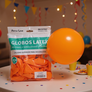 Globos de Látex Party Love de 25 cm, Color Naranja R10, para Decoración - Product Image 3