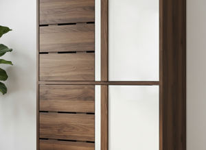 Étagère à chaussures contemporaine de luxe à 8 niveaux, démontable, SC603, noyer colombien, panneau de particules blanc, armoire à chaussures, entrée de la maison, salon - Product Image 4