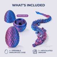 Modèle de dragon chinois imprimé en 3D en PLA écologique, œuf surprise, torche lumineuse, peinture en aérosol, ensemble de jouets décoratifs pour la maison
