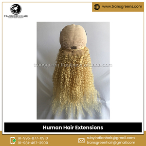 Temple Hair Grade 100% Raw Unprocessed 26 Inches Unmatched Quality <b>Blonde</b> Deep Curly Frontal Virgin Human Hair Extension <b>Wigs</b> - Product Image 6