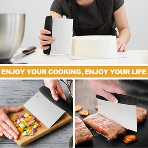 5 पीसी स्टेनलेस स्टील फ्लैट ग्रिडल एक्सेसरीज प्लास्टिक हैंडल चारकोल बीबीसी कैंपिंग स्पैटुला बर्गर टर्नर पैनकेक स्क्रैपर - Product Image 5