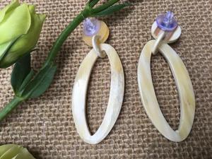 Pendientes de Cuerno de Búfalo para Niñas, Pendientes de Mujer, Joyería de Cuerno, Cuerno Natural para Mujer, Alta Calidad - Product Image 2