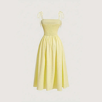 Robe midi élégante pour femme en satin, coupe droite, dos nu, à fines bretelles, taille naturelle, coupe trapèze, anti-plis, écologique, à motif numérique