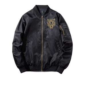 2024 Prix raisonnable Service OEM Vestes en satin de couleur noire respirante ANTI UV pour hommes, Vestes en satin pour hommes avec logo personnalisé - Product Image 1