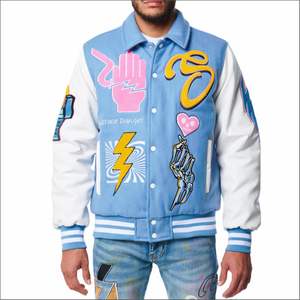 Chaqueta Universitaria de Béisbol Unisex con Logotipo Personalizado, Botones, Tela de Lana Peinada, Forro de Lana Teñida, Impermeable y Cortavientos para Equipos, Escuelas y Clubes - Product Image 1