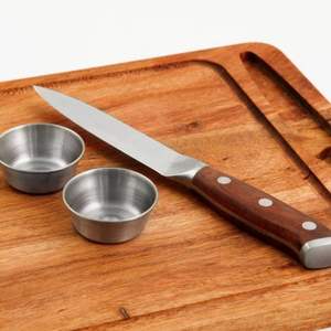 Tabla de cortar de madera de diseño moderno con cuchillo y 2 tazas de condimentos para utensilios de cocina y artículos de cocina al por mayor de Vietnam - Product Image 5