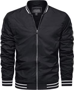 Chaqueta a prueba de viento para todas las estaciones para hombre, personalizable, con capucha, cuello levantado, cremallera, informal, para deportes al aire libre, Top holgado de Color sólido que combina con todo - Product Image 6