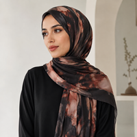 Date Imprimé Modal Hijab Écharpe Musulman Premium Ombre Tie Dye Aquarelle Marbre Imprimer Châle Hijab Écharpe