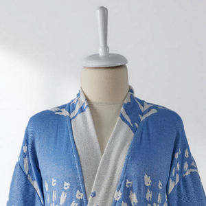 Peignoir en coton tissé 100% pour femmes et hommes, été/printemps, respirant, séchage rapide, longueur intégrale, fabriqué en Turquie - Product Image 4