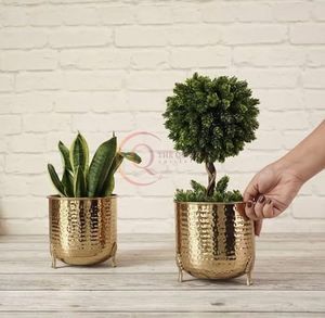 Haute qualité métal martelé jardinière nouvelle tendance décor à la maison Pot de fleur Table décoratif jardin plante support polyvalent sol Vase - Product Image 2