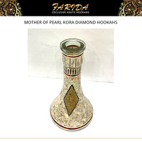 Chicha Kora Diamant artisanale égyptienne Farida de luxe, décorée de nacre, en acier inoxydable plaqué or laqué, 75 cm, personnalisable