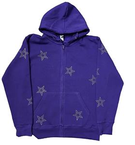 Custom Streetwear Hip Hop Acid Wash <b>Hoodie</b> Sun Faded Oversized Rhinestone Print Pullover Blank <b>Hoodies</b> For Men - Product Image 1