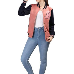 Chaqueta Letterman de Cuello Alto Personalizada de Excelente Calidad para Mujer, Invierno, Única, Transpirable, Impermeable, Tejida en Algodón/Poliéster - Product Image 5