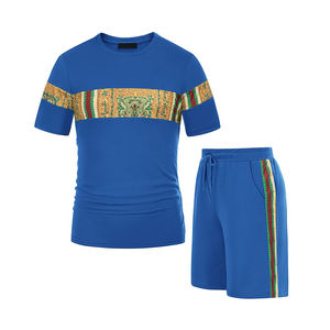 Ensemble short et chemise d'été de marque de distributeur avec logo personnalisé pour homme - Product Image 1