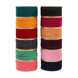 Bijoux de créateur fins personnalisés simples ou simples ensembles de Churiya nouvelle mode bracelets en verre de velours multi-couleurs fabriqués à la main pour les femmes