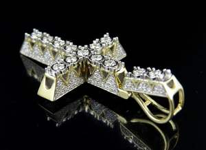 Gold Plated S925 <b>Silver</b> <b>Cross</b> <b>Pendant</b> with Moissanite Diamond Iced Out Hip Hop Jewelry For Men Religious Wear - Product Image 3