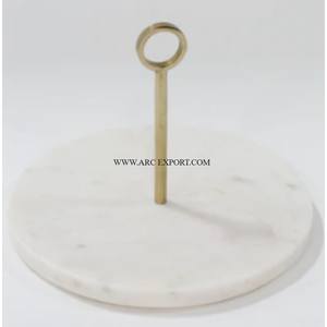 Vaisselle de table en marbre blanc de forme ronde plateau de service de nourriture de cuisine hôtels et restaurant vaisselle plateau de nourriture à un prix abordable - Product Image 4