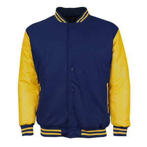 Veste de baseball en cuir style High Street avec broderie en chenille, veste de baseball personnalisée avec lettres - Product Image 5