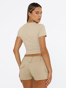 Camisetas Cortas de Alta Calidad con Manga Corta, Estilo Dolman, Cuello Redondo, Casual - Product Image 2