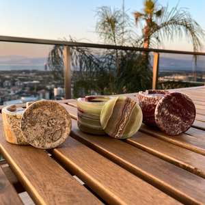 Handmade Onyx <b>Marble</b> Coaster Set Personalized With Holder Luxury Home Decor - Product Image 3