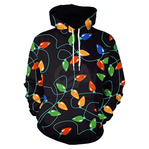 Sudadera CON CAPUCHA DE Navidad para hombre 100% algodón transpirable estampado completo diseño bolsillo cálido invierno suelto tejido frontal - Product Image 1