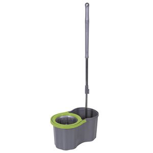 Mop Rotante Super 16L con Rotazione a 360 Gradi, Manico Facile da Usare, Tubo Estensibile fino a 110 cm, Grigio-Verde per Uso Domestico - Product Image 1