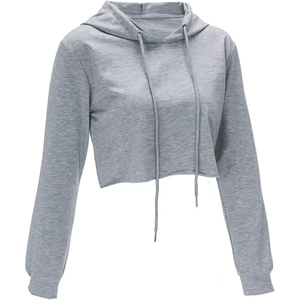 Nouveau style, sweat à capuche court décontracté en coton doux imprimé pour femme, qualité supérieure, meilleur prix, sweat à capuche court pour femme - Product Image 6