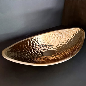 Bol en verre de haute qualité en aluminium, design floral unique, finition dorée antique, trois bols de service, petit bol - Product Image 6