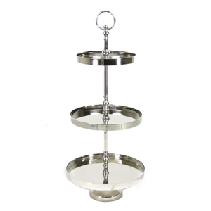 Indian Manufacturer's 2-<b>Tier</b> Gold Nickel Plated Cast Aluminium <b>Cake</b> Stand Elegant Designs for Kitchen Baking Kitchen Tools - Product Image 2