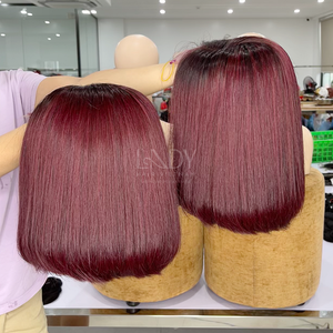 Cabello vietnamita crudo 100% de alta calidad, precio al por mayor, pelucas Bob, cabello humano, pelucas para mujeres, hueso recto, Color marrón - Product Image 5