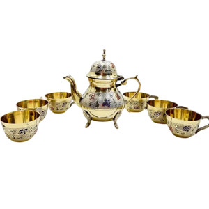 Juego de Té Vintage de Latón Puro con Grabado y Acabado Pulido para Hogar, Restaurante y Hotel, Juego de Café de Metal - Product Image 6