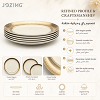 Assiettes en céramique à bord doré en stock pour la vente en gros – Vaisselle de luxe en porcelaine pour hôtels, restaurants et mariages
