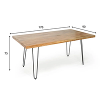 Table à manger moderne en bois massif scandinave - Clip pour appartement, hôtel, hôpital