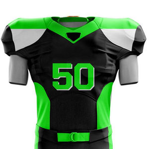 ชุดกีฬาอเมริกันฟุตบอลแห้งเร็วเสื้อเจอร์ซีย์และกางเกงขาสั้นสีทึบ - Product Image 3