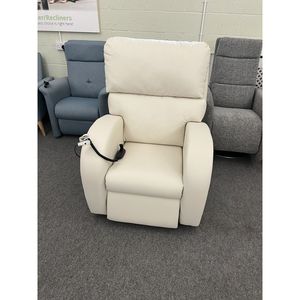 Sillón Reclinable Camelot Infinity Riser con Doble Motor, Inclinación en Espacio, Cuero Brisa, Hecho a Mano en Gran Bretaña, Moderno, Extensible, Madera y Tela - Product Image 3