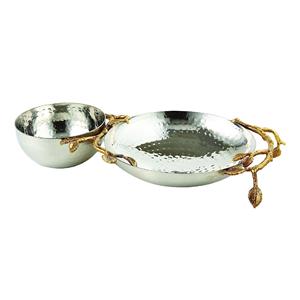 <b>Silver</b> Metal Serving <b>Bowls</b> with Round Base Elegant Hotel Restaurant Kitchenware - Product Image 1