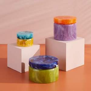 Recipiente Decorativo Hecho a Mano de Resina para Almacenar Alimentos, Apto para Microondas, Ecológico, Hermético, Apto para Lavavajillas, con Tapa Abatible - Product Image 1