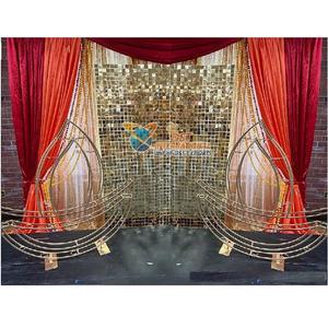 Diya อุปกรณ์ประกอบฉากโลหะสีทองสำหรับตกแต่งงานแต่งงาน,อุปกรณ์โลหะสำหรับตกแต่งงานแต่งงานทางเข้างานแต่งงาน - Product Image 1