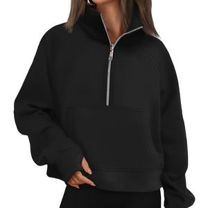 Sudaderas con capucha cortas con cremallera de alta calidad para mujer OEM Conjunto de Sudadera con capucha recortada Jersey con capucha Fabricante Ecológico - Product Image 3