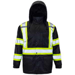 Chaqueta Impermeable de Seguridad de Alta Visibilidad, Resistente, Clase II, Reflectante, Hecha de Poliéster, OEM ODM - Product Image 1