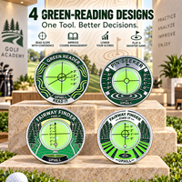 Niveau à bulle double face pour lecteur de green de golf, outil de lecture de pente pour le putting, en stock, logo personnalisé, accessoire de golf, vente en gros