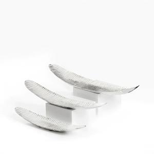 ถาดโลหะสีเงินงานแต่งงานตกแต่งบนโต๊ะอาหารและของว่างถาดเสิร์ฟตกแต่งปาร์ตี้อลูมิเนียมสลัดถาดชุด 3 ชิ้น - Product Image 1